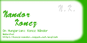 nandor koncz business card