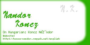 nandor koncz business card